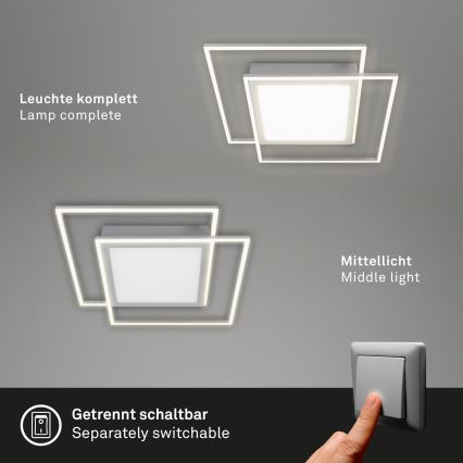 Brilo - LED laelamp 2xLED/16W/230V + LED/19W 51,5x51,5 cm mattkroom