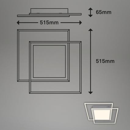 Brilo - LED laelamp 2xLED/16W/230V + LED/19W 51,5x51,5 cm mattkroom
