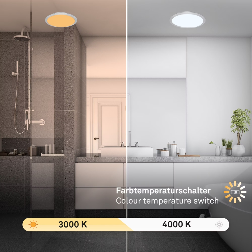Brilo - LED vannitoa laevalgusti CTS LED/21W/230V 3000/4000K IP44 läbimõõt 37 cm mattkroom