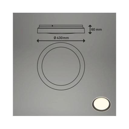 Brilo - LED laelamp IJUS, 24W, 230V, 3000K, Ø 43 cm