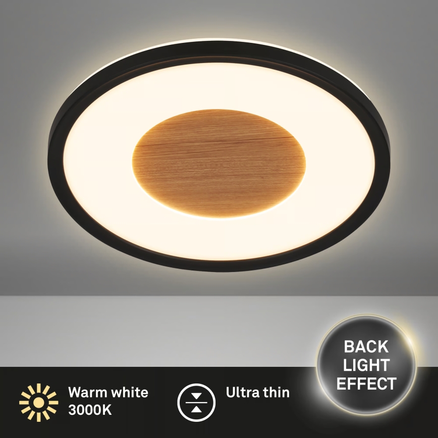 Brilo - LED laelamp SUFIT WOOD LED/18W/230V 3000K läbimõõt 29 cm