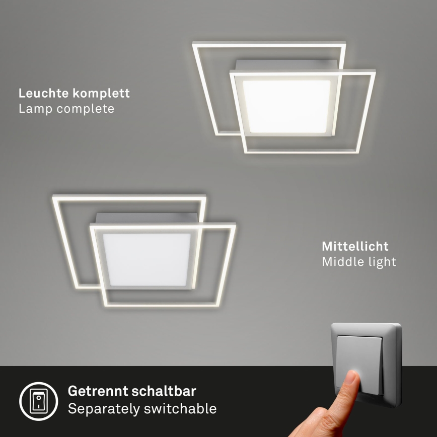 Brilo - LED laevalgusti 2xLED/16W/230V + LED/19W 51,5x51,5 cm 3000K mattkroom