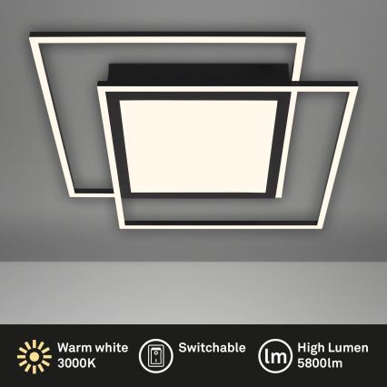 Brilo - LED laevalgusti 2xLED/16W/230V + LED/19W 51,5x51,5 cm must