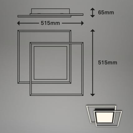 Brilo - LED laevalgusti 2xLED/16W/230V + LED/19W 51,5x51,5 cm must