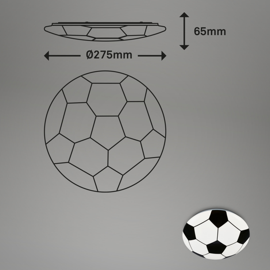 Brilo - LED Laevalgusti lastetuppa FOTBALL LED/12W/230V