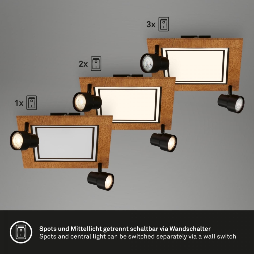 Brilo - LED Laevalgusti LED/12W/230V + 2xGU10/9W 3000K