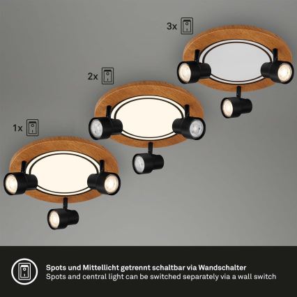 Brilo - LED Laevalgusti LED/12W/230V + 3xGU10/9W 3000K