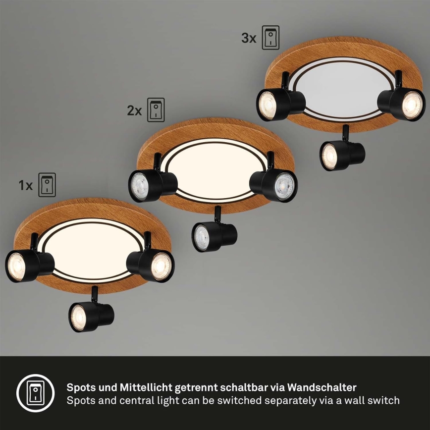 Brilo - LED Laevalgusti LED/12W/230V + 3xGU10/9W 3000K