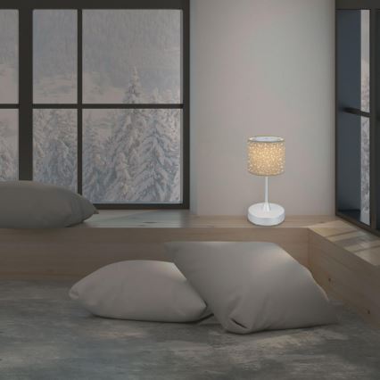 Brilo - LED reguleeritav laetav välistingimustes kasutatav lauavalgusti LOLE LED/3W/5V 2000mAh IP44 hõbedane/beez