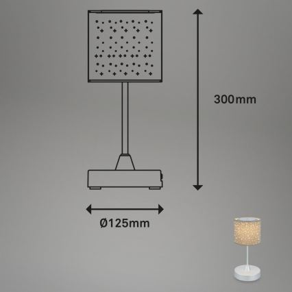 Brilo - LED reguleeritav laetav välistingimustes kasutatav lauavalgusti LOLE LED/3W/5V 2000mAh IP44 hõbedane/beez