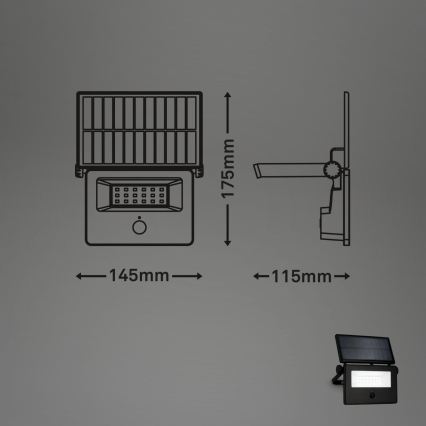 Brilo - LED päikesereflektor anduriga LED/5W/5,5V IP54 1200 mAh
