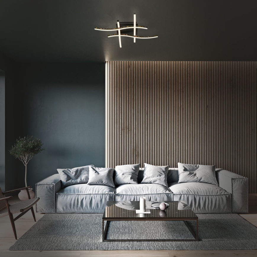Brilo - LED Pinnale kinnitatav lühter REY 4xLED/6W/230V must