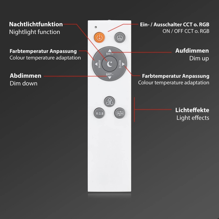 Brilo - RGB LED hämardatav laelamp LED/40W/230V 3000-6500K + kaugjuhtimispult