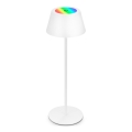 Brilo - LED RGB hämardatav laetav puutetundlik välitingimustele mõeldud lauavalgusti KIKI LED/2,6W/5V IP44 2600 mAh valge