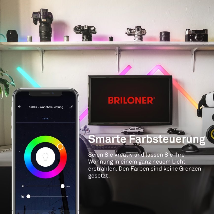 Brilo - LED RGBIC Hämardatav valgusti siin Smart LED/24W/230V Wi-Fi Tuya