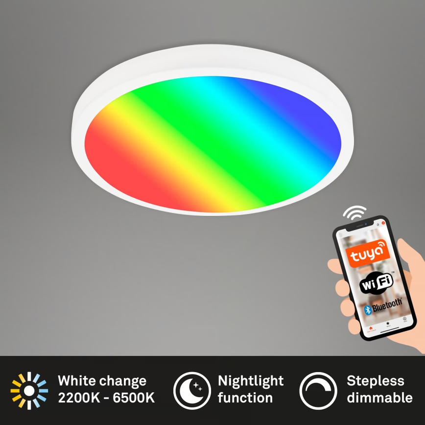 Brilo - LED RGBW hämardatav laelamp LED/20W/230V 2200-6500K Tuya Wi-Fi läbimõõt 27 cm
