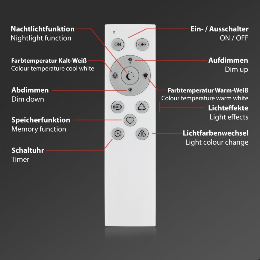Brilo - LED RGBW Hämardatav laualamp LED/9W/230V 3000-6500K Wi-Fi Tuya + kaugjuhtimispult