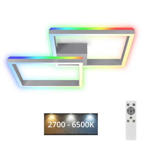 Brilo - LED RGBW Hämardatav pinnale kinnitatav lühter FRAME 2xLED/17W/230V 2700-6500K + kaugjuhtimispult