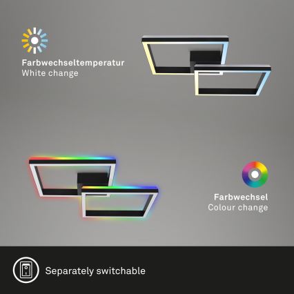 Brilo - LED RGBW Hämardatav pinnale kinnitatav lühter FRAME 2xLED/17W/230V 2700-6500K + kaugjuhtimispult