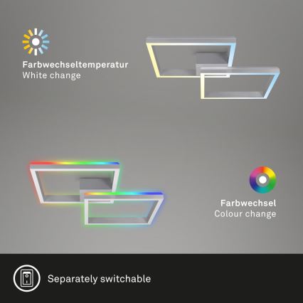 Brilo - LED RGBW Hämardatav pinnale kinnitatav lühter FRAME 2xLED/17W/230V 2700-6500K + kaugjuhtimispult