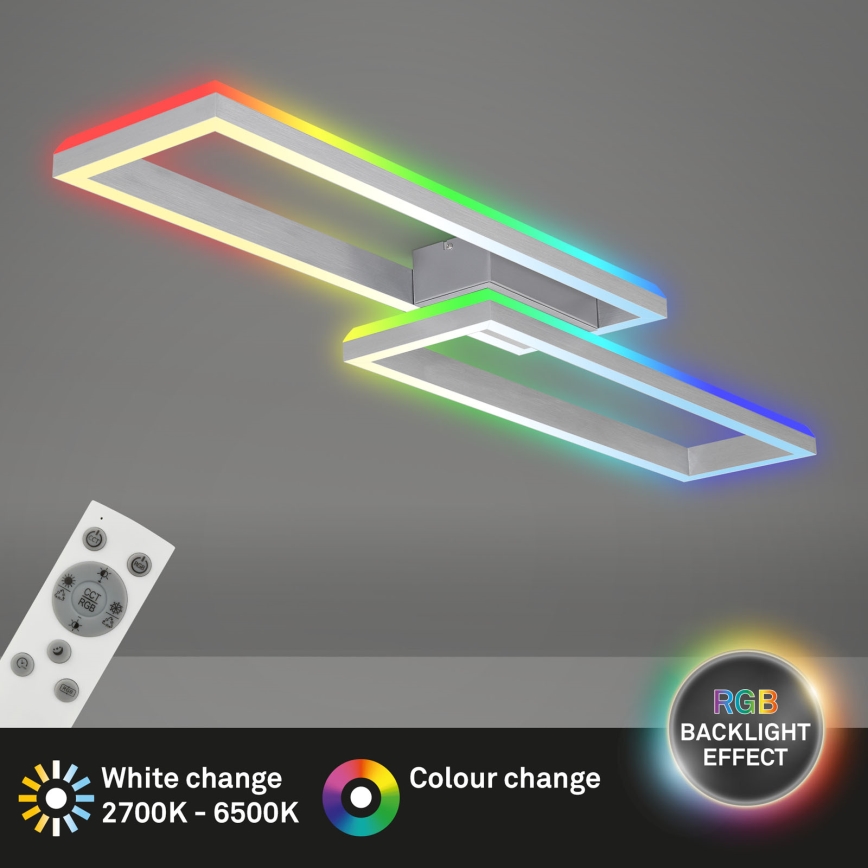 Brilo - LED RGBW Hämardatav pinnale kinnitatav lühter FRAME 2xLED/21W/230V 2700-6500K + kaugjuhtimispult