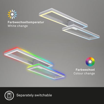 Brilo - LED RGBW Hämardatav pinnale kinnitatav lühter FRAME 2xLED/21W/230V 2700-6500K + kaugjuhtimispult