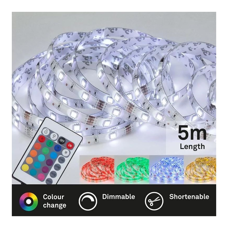 Brilo - LED RGBW Hämardatav valgusriba 6,5m LED/22W/230V + kaugjuhtimispult