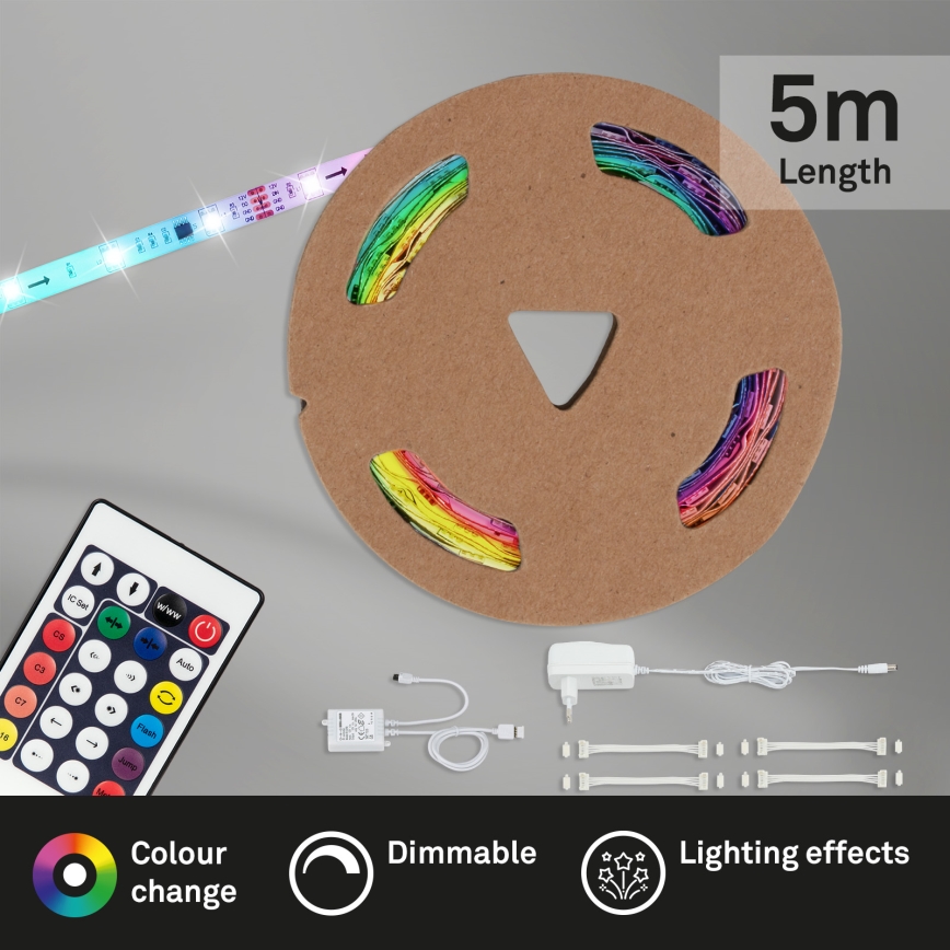 Brilo - LED RGBW Hämardatav valgusriba 6,5m LED/24W/230V + kaugjuhtimispult