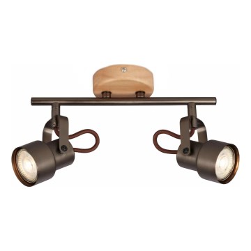 Brilo - LED suunavalgusti TAHUN 2xGU10/5W/230V pruun