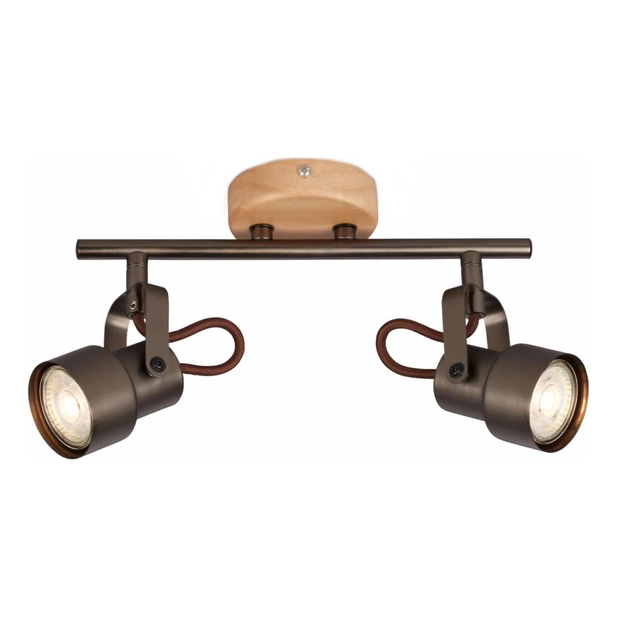 Brilo - LED suunavalgusti TAHUN 2xGU10/5W/230V pruun