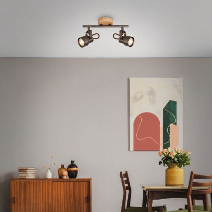 Brilo - LED suunavalgusti TAHUN 2xGU10/5W/230V pruun