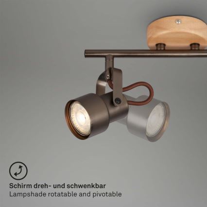 Brilo - LED suunavalgusti TAHUN 2xGU10/5W/230V pruun