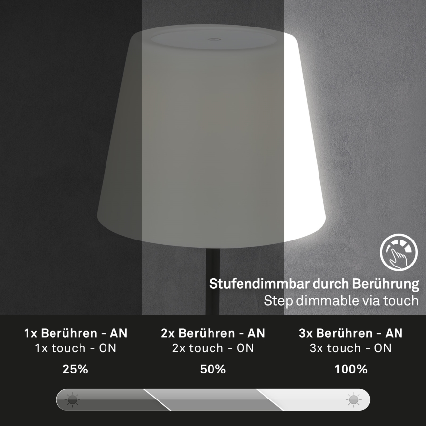 Brilo - LED Väli Hämardatav laetav lamp LED/3W/5V IP44 2000 mAh