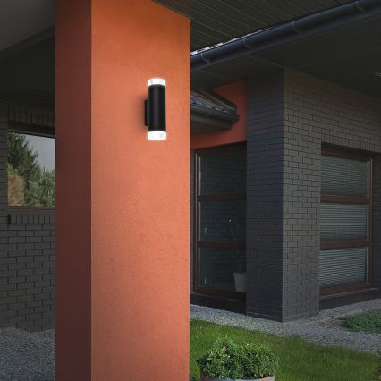 Brilo - LED Väli seinavalgusti 2xGU10/4,7W/230V IP44 4000K must