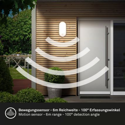 Brilo - LED välisseinavalgusti liikumis- ja hämarussensoriga RUCH LED/12W/230V IP65 valge