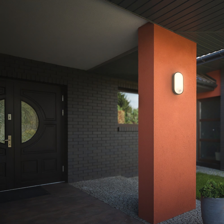 Brilo - LED välisseinalamp liikumis- ja hämarussensoriga RUCH LED/12W/230V IP65 must