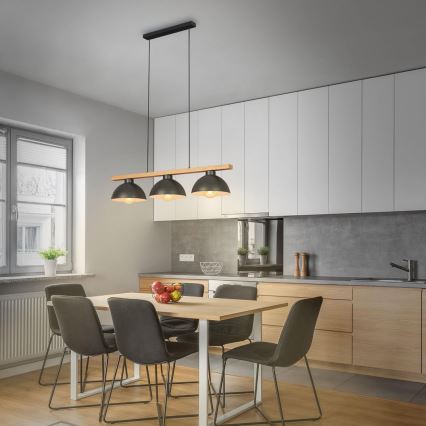 Brilo - Lühter 3xE27/40W/230V kummipuu