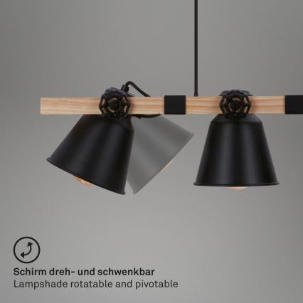 Brilo - Lühter TALLE 4xE27/40W/230V kummipuu