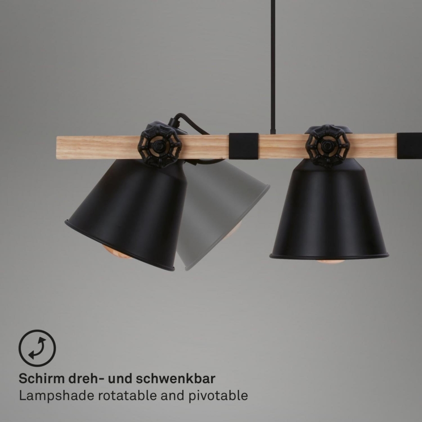 Brilo - Lühter TALLE 4xE27/40W/230V kummipuu