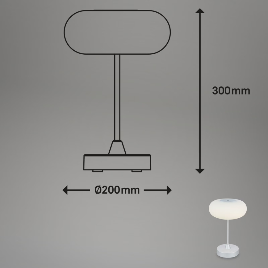 Brilo - OLANA laetav LED-lauavalgusti, hämardatav, väliskasutuseks, 3W/5V, IP44