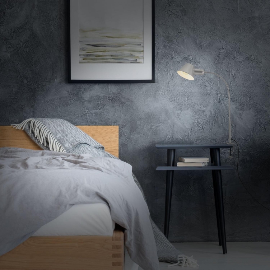 Brilo - Painduv laualamp klambriga 1xE27/10W/230V hõbedane