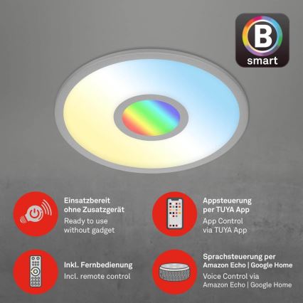 Brilo - RGB LED Hämardatav laevalgusti CENTRO LED/24W/230V 2700-6500K Wi-Fi Tuya + kaugjuhtimispult