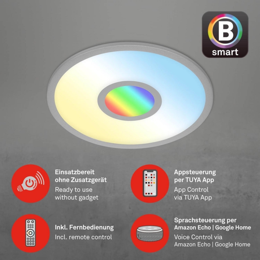 Brilo - RGB LED Hämardatav laevalgusti CENTRO LED/24W/230V 2700-6500K Wi-Fi Tuya + kaugjuhtimispult