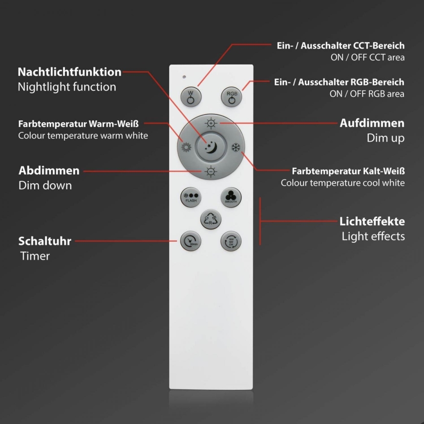 Brilo - RGB LED Hämardatav laevalgusti CENTRO LED/24W/230V 2700-6500K Wi-Fi Tuya + kaugjuhtimispult