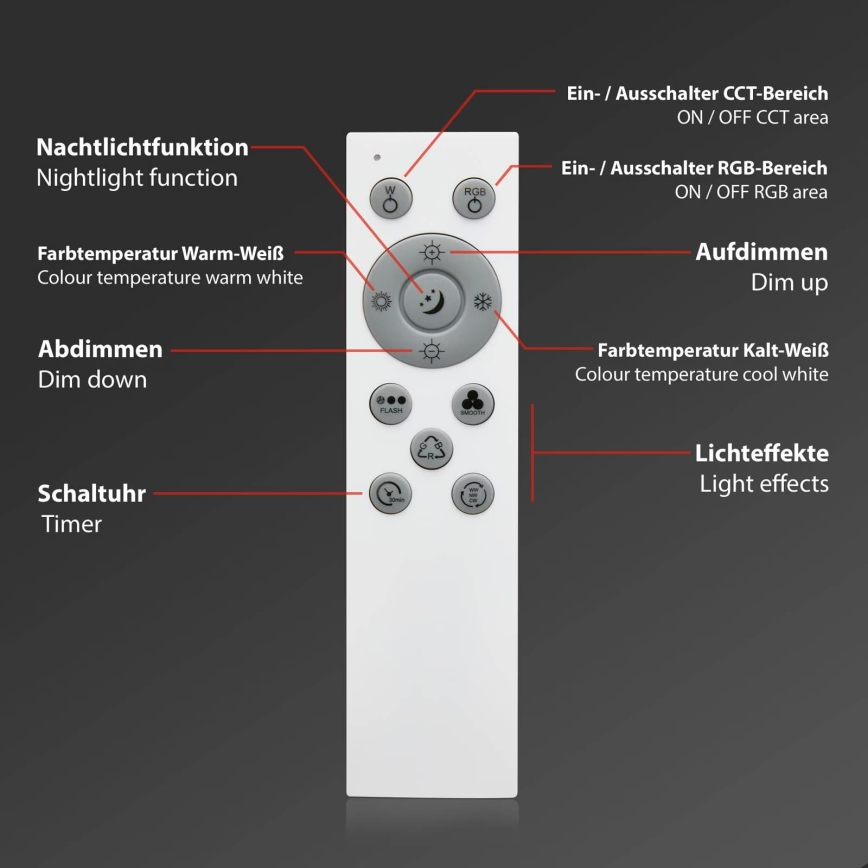 Brilo - RGB LED Hämardatav laevalgusti CENTRO LED/24W/230V 2700-6500K Wi-Fi Tuya + kaugjuhtimispult
