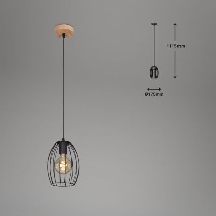 Brilo - Ripatslühter kaabliga WAKTU 1xE27/60W/230V