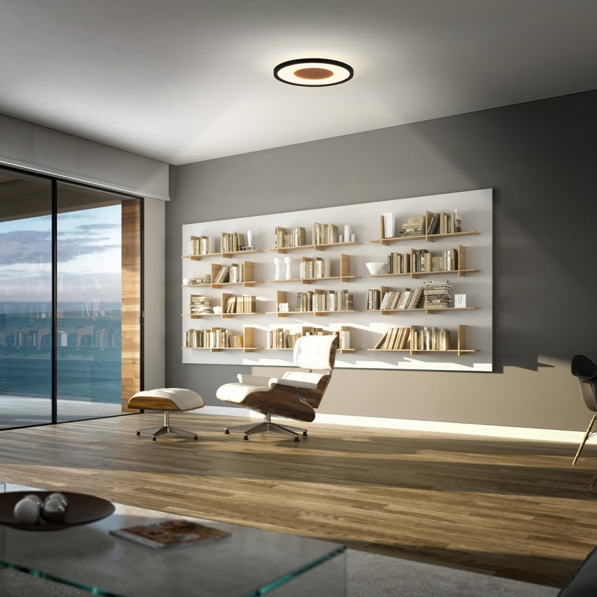 Brilo - SUFIT WOOD LED laelamp, 18 W, 230 V, 3000 K, läbimõõt 29 cm