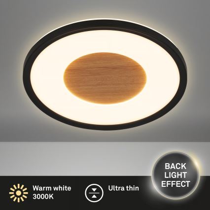 Brilo - SUFIT WOOD LED laelamp, 18 W, 230 V, 3000 K, läbimõõt 29 cm