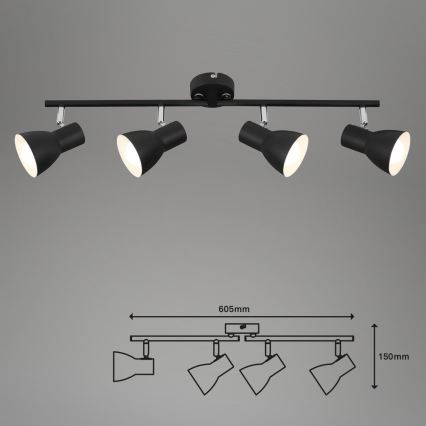 Briloner 10698890 - Kohtvalgusti 4xE14/25W/230V must