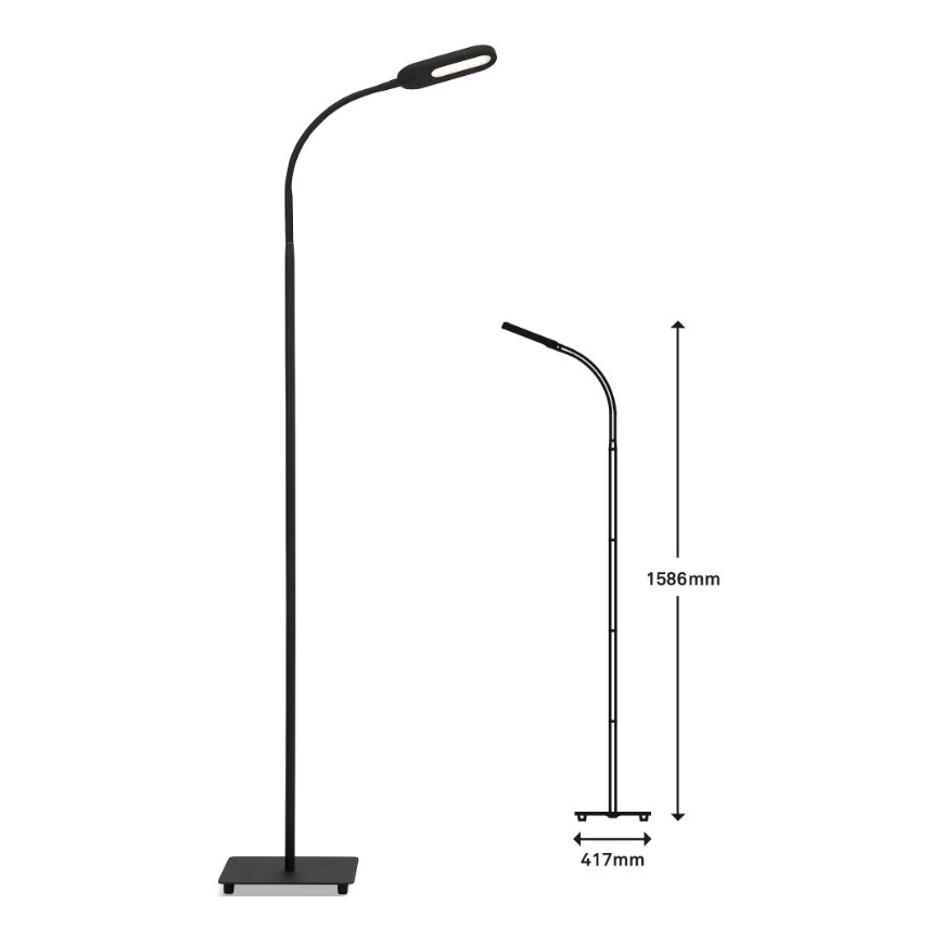 Briloner 1297-015 - LED Hämardatav paindlik põrandalamp LED/6,6W/230V 3000K/4000K/6000K